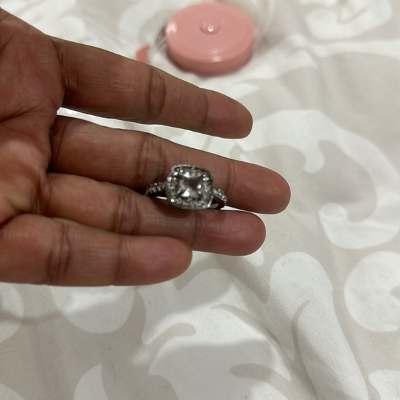 White Square Zircon Black Gold Bridal Ring Jewelry Gift Size 10 - Picture 8 of 9